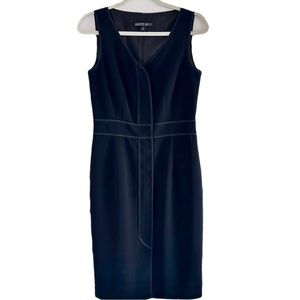 Lafayette 148 Dress Black Sheath 4 Sleeveless Luxury Old Money Career